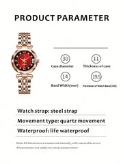 Popular Women'S Watch Niche Fashion Calendar Steel Strap Watch Women'S Waterproof High-Grade Quartz Watch