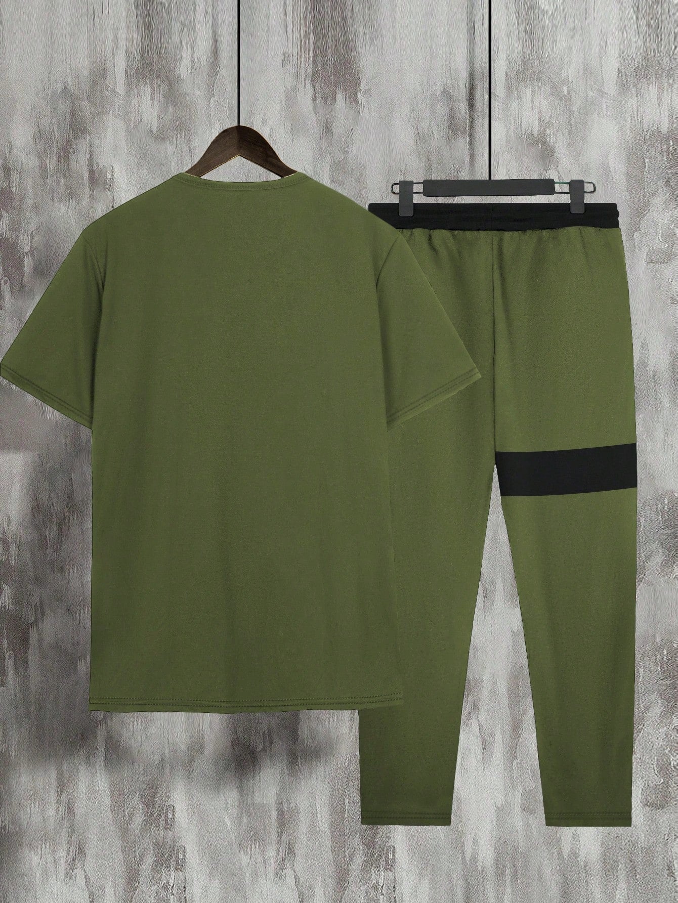 Manfinity Men Colorblock Tee & Drawstring Waist Sweatpants