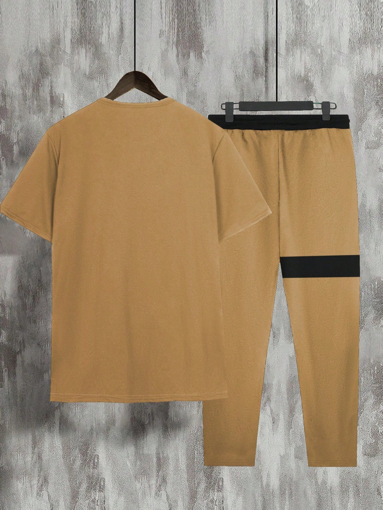 Manfinity Men Colorblock Tee & Drawstring Waist Sweatpants