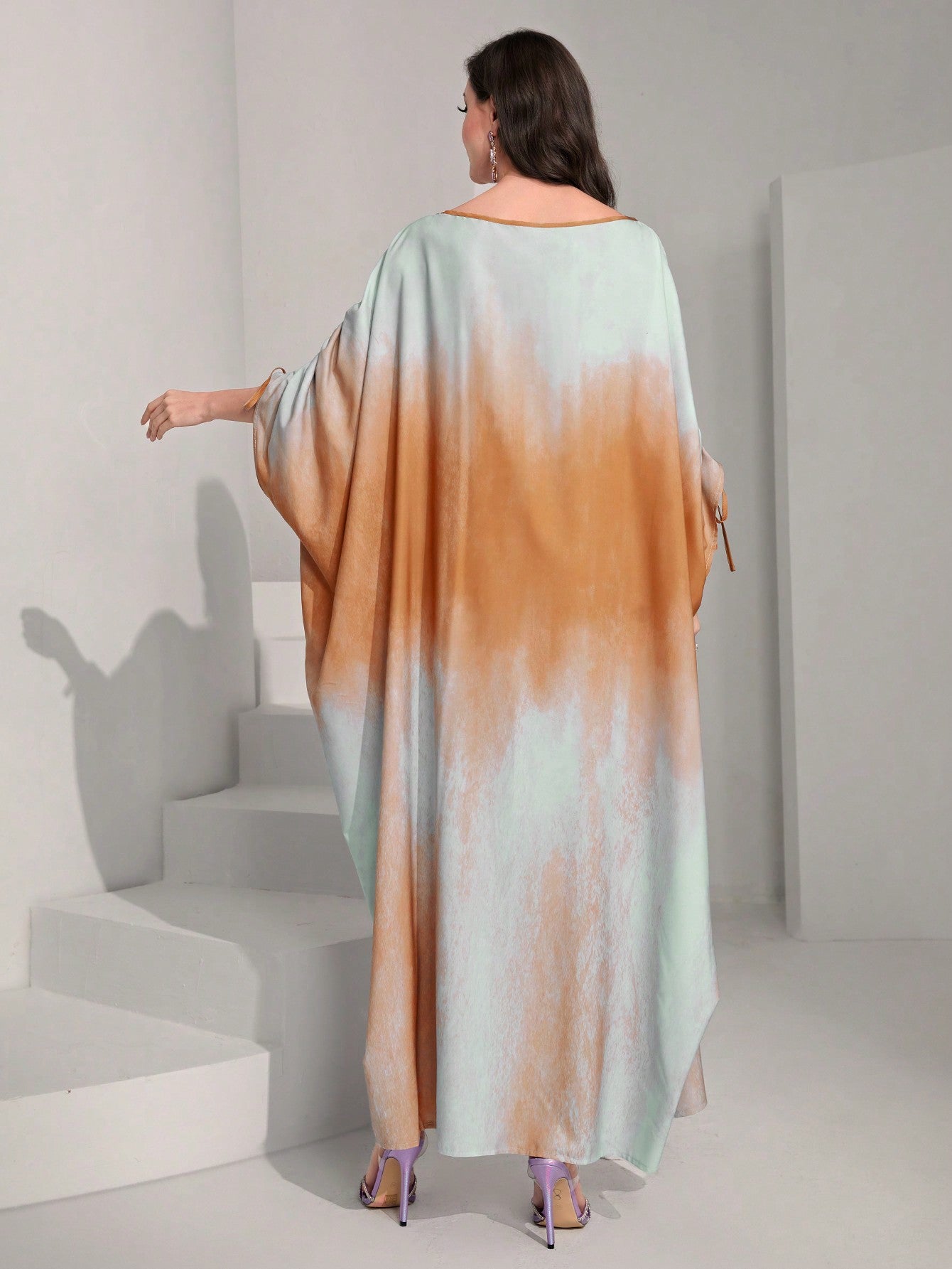 Najma Tie Dye Batwing Sleeve Kaftan