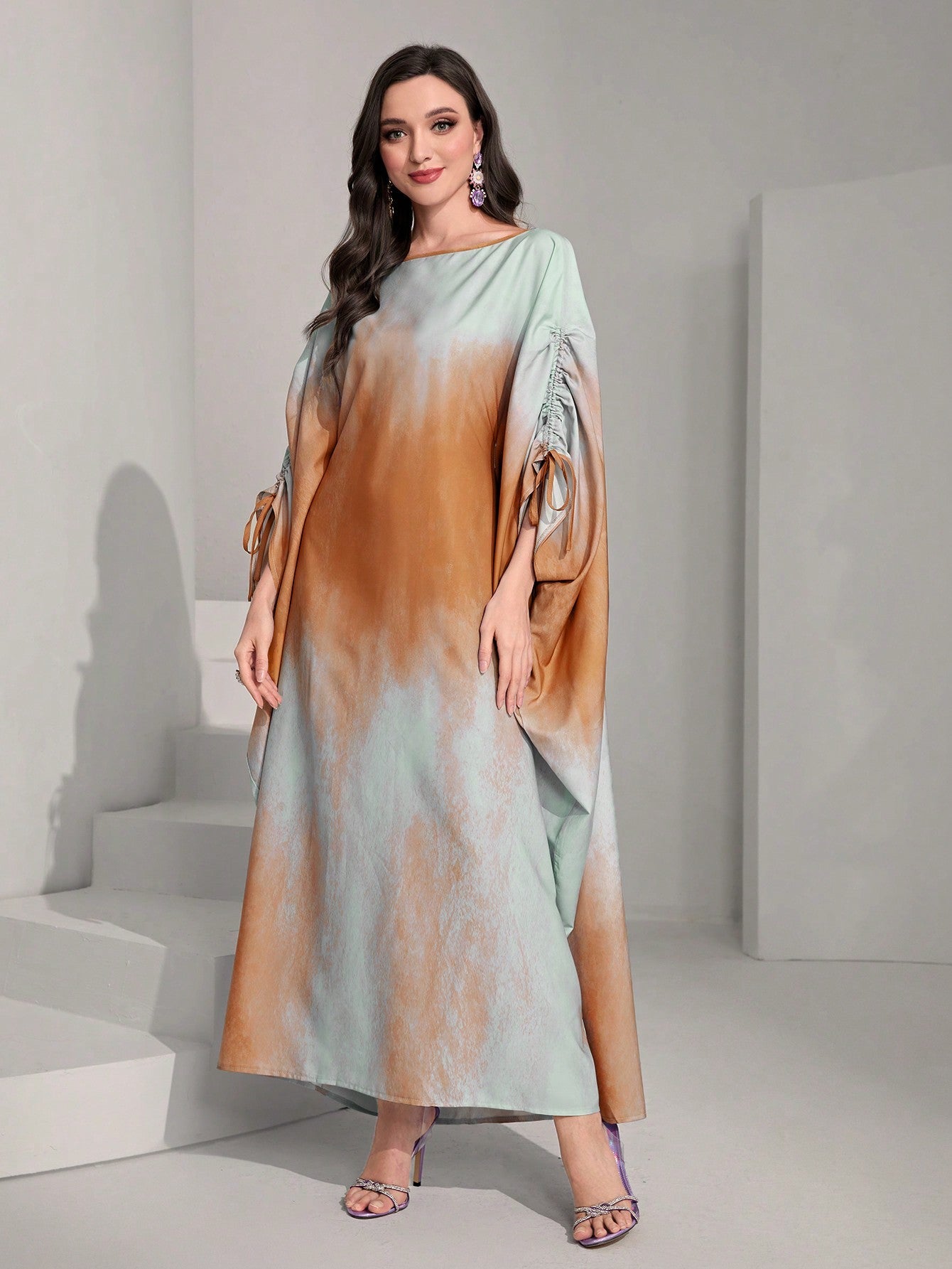 Najma Tie Dye Batwing Sleeve Kaftan