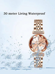 1pc Women's Rose Gold Alloy Band, Light Luxury, Classic And Trendy Swiss Round Wrist Watch From The Fresh Series, Suitable For Daily Decoration, Students And Workplace