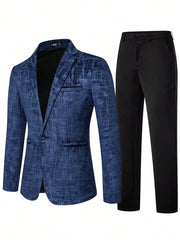 Manfinity Men Allover Print Blazer & Suit Pants