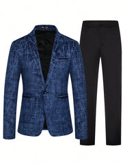 Manfinity Men Allover Print Blazer & Suit Pants