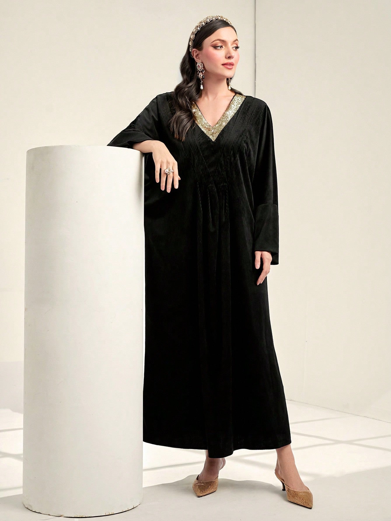 Najma Contrast Tape Kaftan