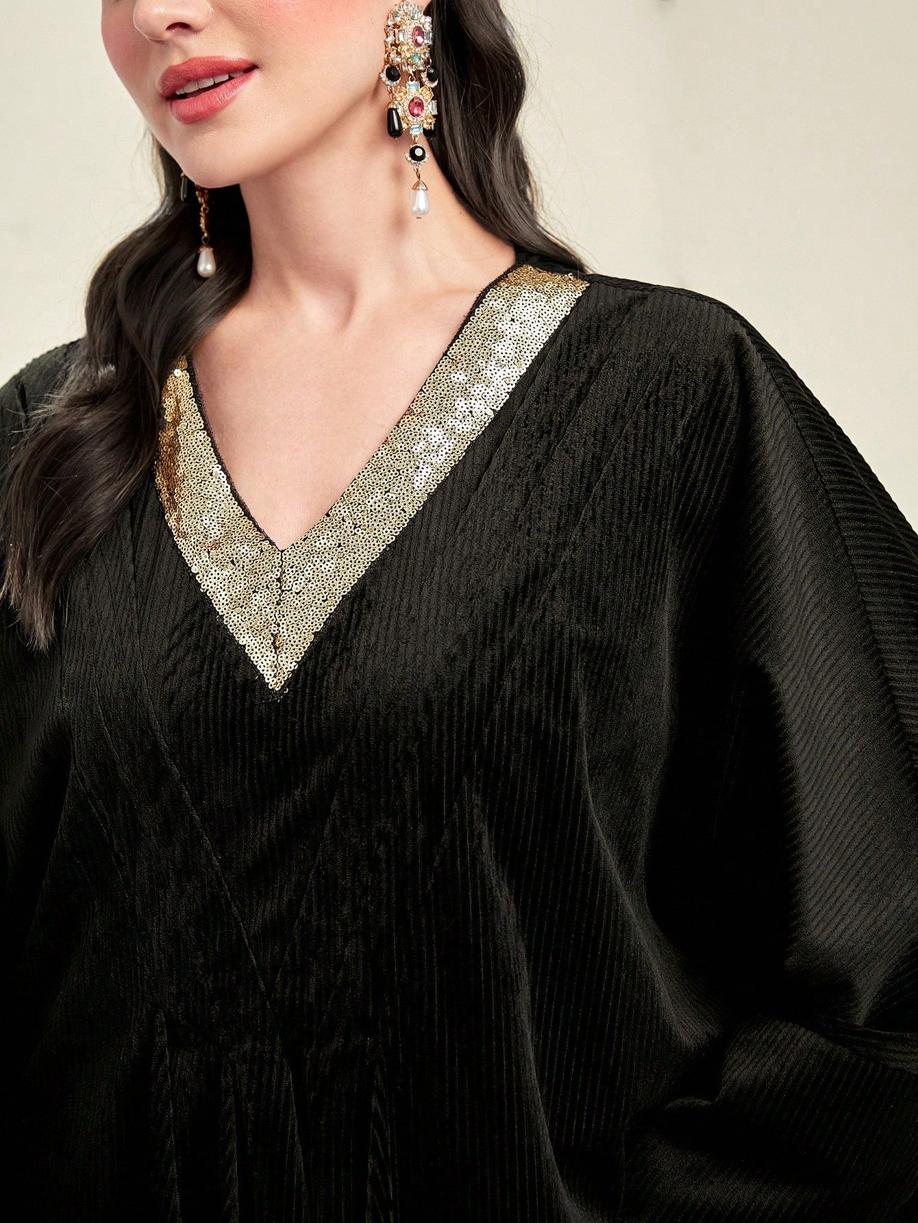 Najma Contrast Tape Kaftan