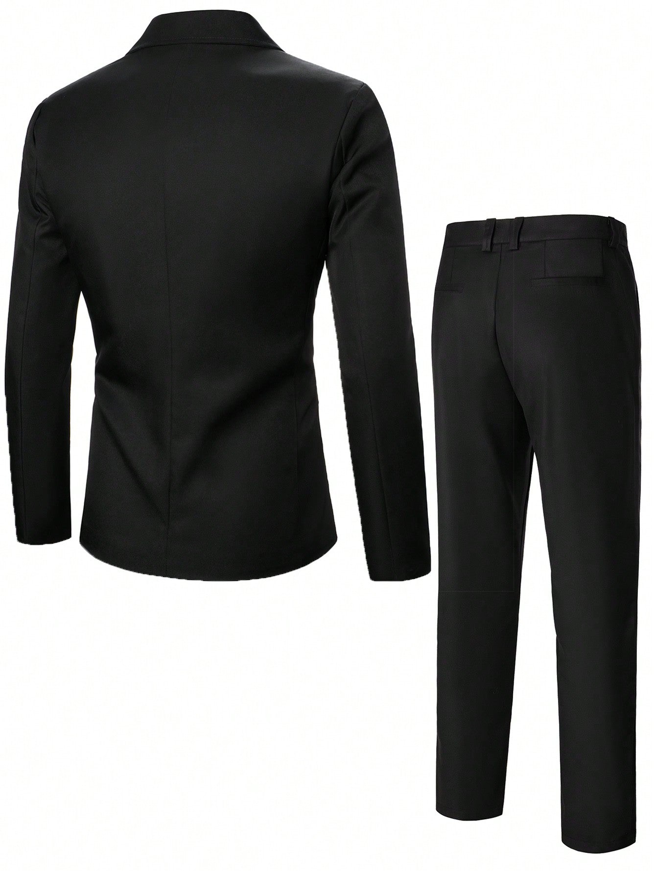 Manfinity Mode Men 1pc Double Breasted Blazer & 1pc Suit Pants