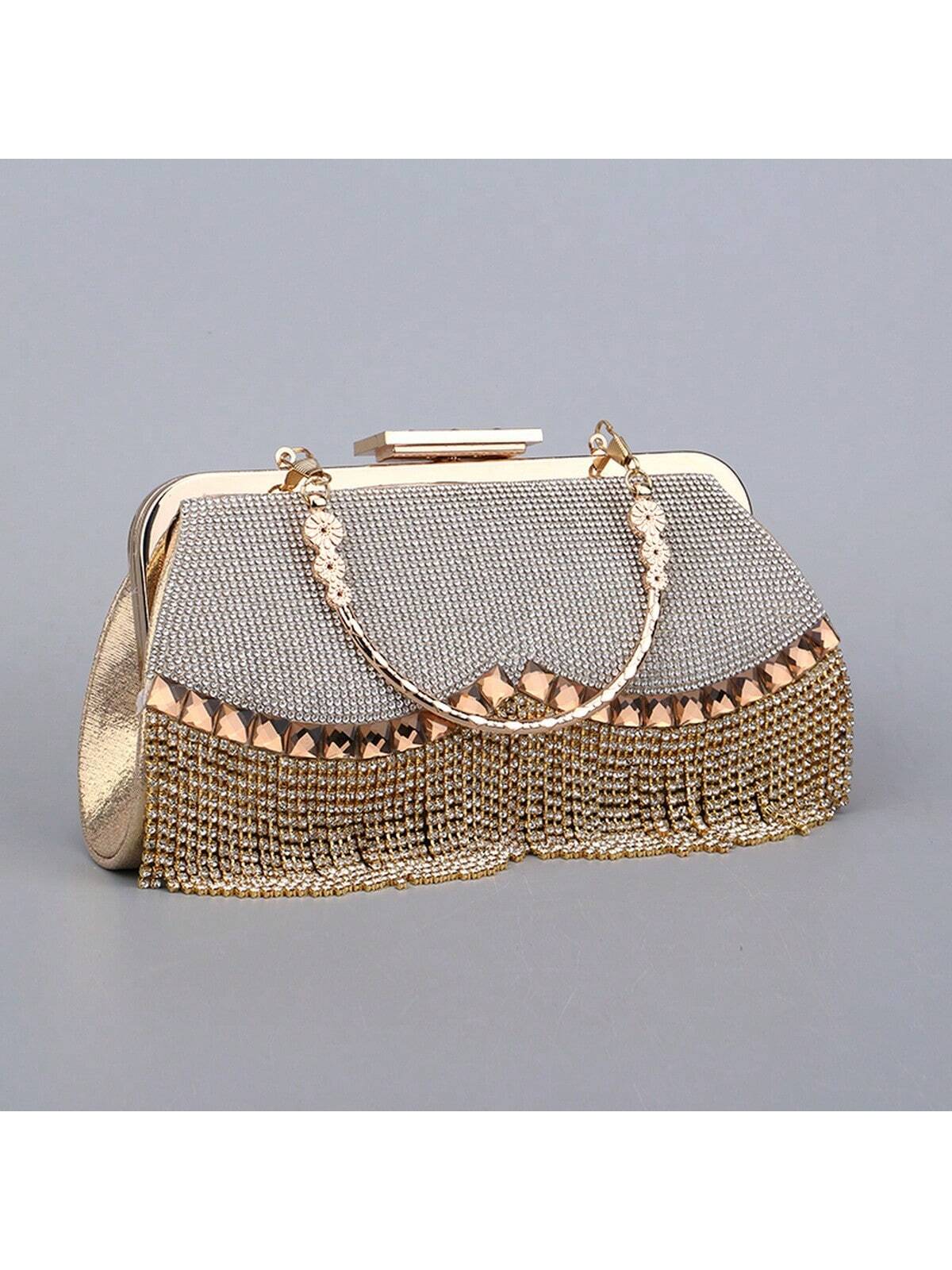 Women Banquet Handbags 2022 New Diamond-Studded Tassel Evening Bags Femme Wedding Purse Dress Beaded Party Clutch