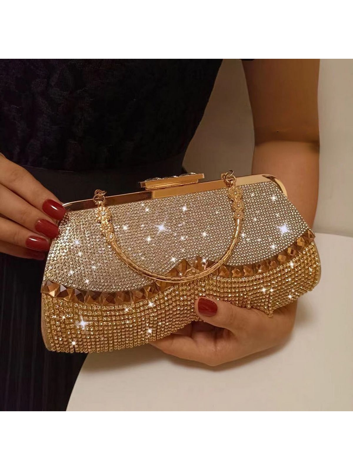 Women Banquet Handbags 2022 New Diamond-Studded Tassel Evening Bags Femme Wedding Purse Dress Beaded Party Clutch