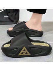 Men's Trendy Coconut Shell Design Slippers For 2023 Summer, Thick Bottom Platform & Outdoor Indoor Sandals