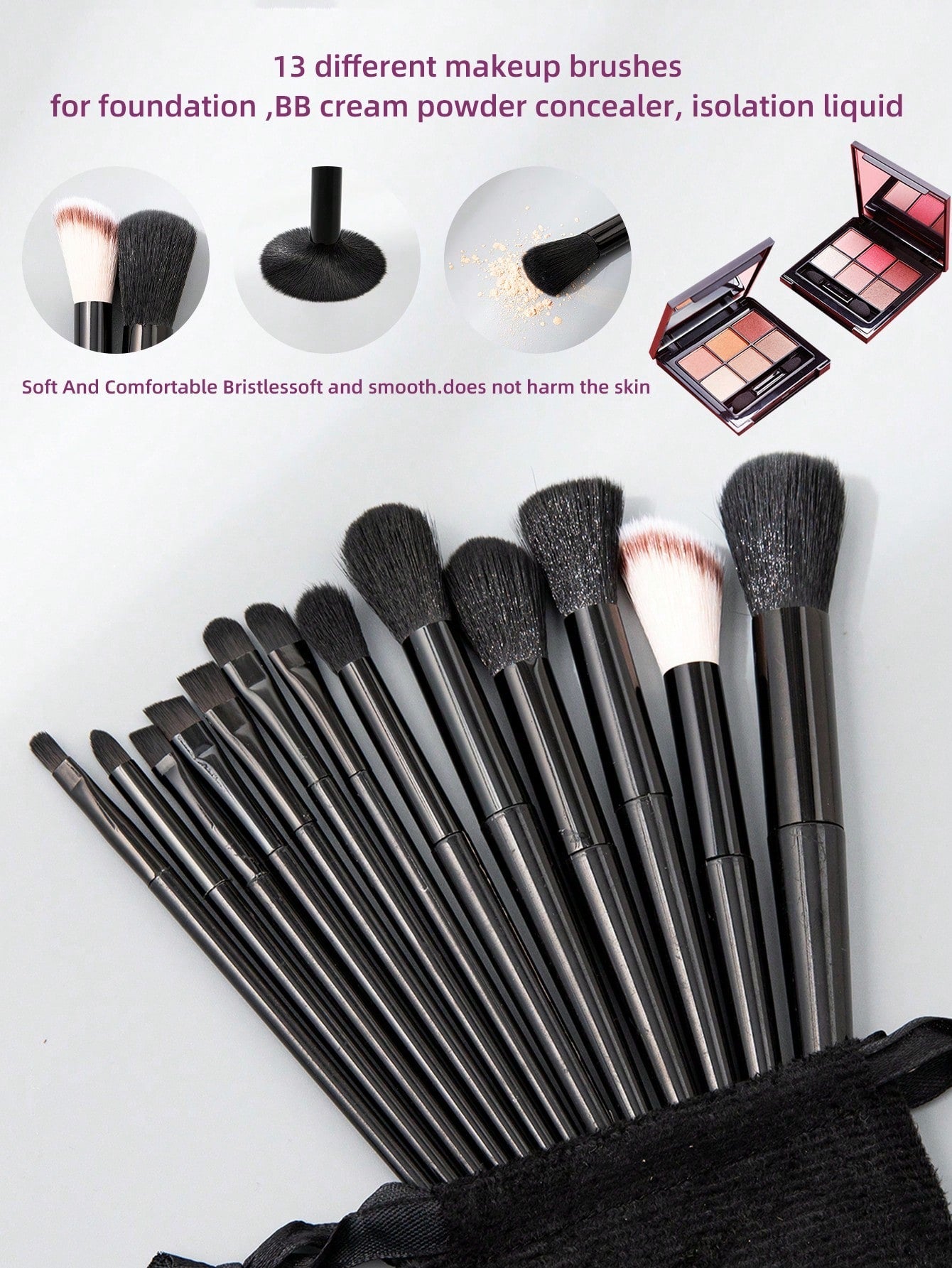 13pcs Portable Makeup Brush Set For Blush, Eyeshadow, Full Range Of Beauty Tools Black Friday