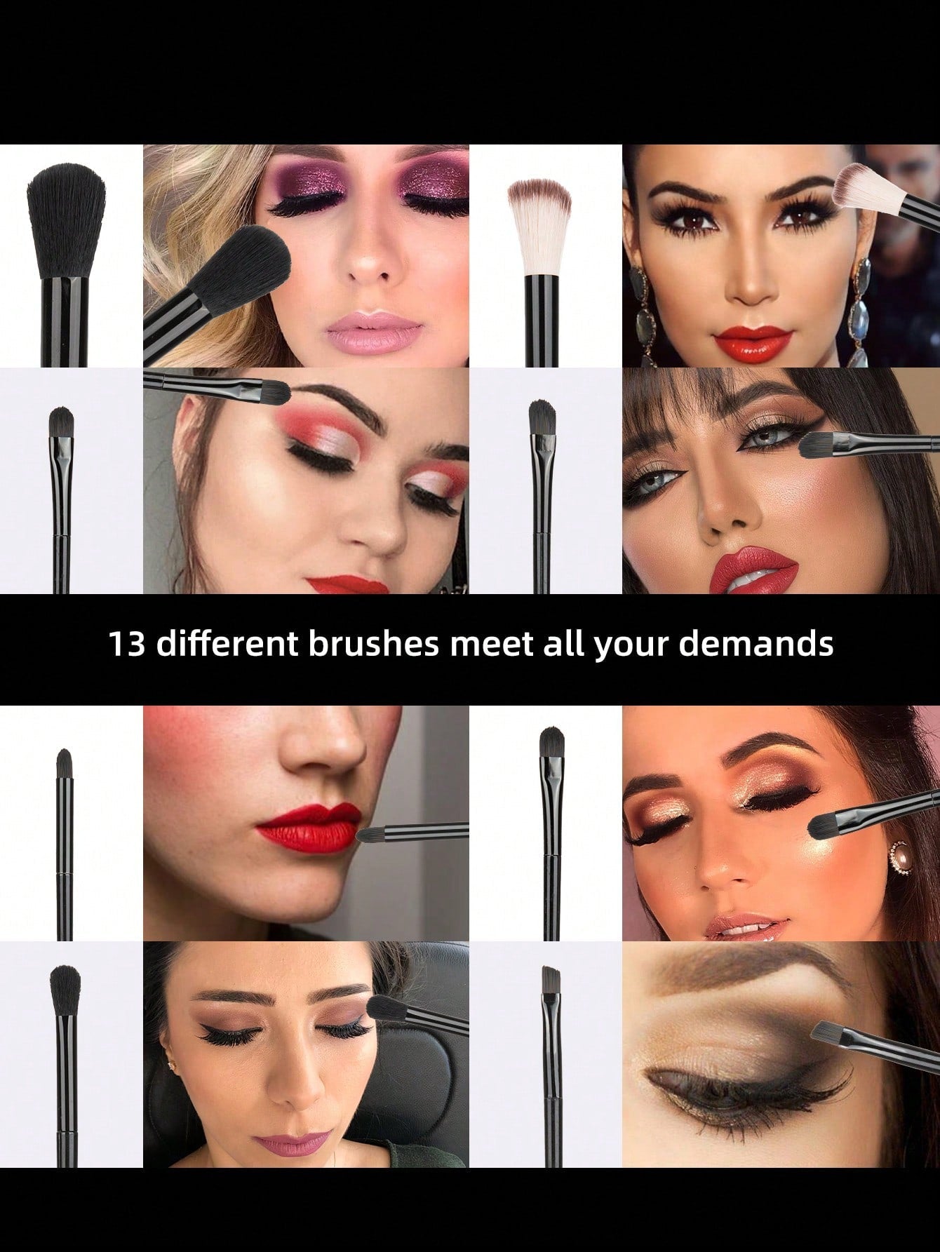 13pcs Portable Makeup Brush Set For Blush, Eyeshadow, Full Range Of Beauty Tools Black Friday