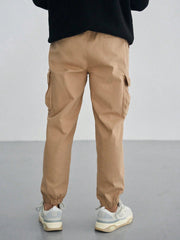 DAZY Men Flap Pocket Side Drawstring Waist Cargo Pants