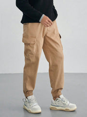 DAZY Men Flap Pocket Side Drawstring Waist Cargo Pants