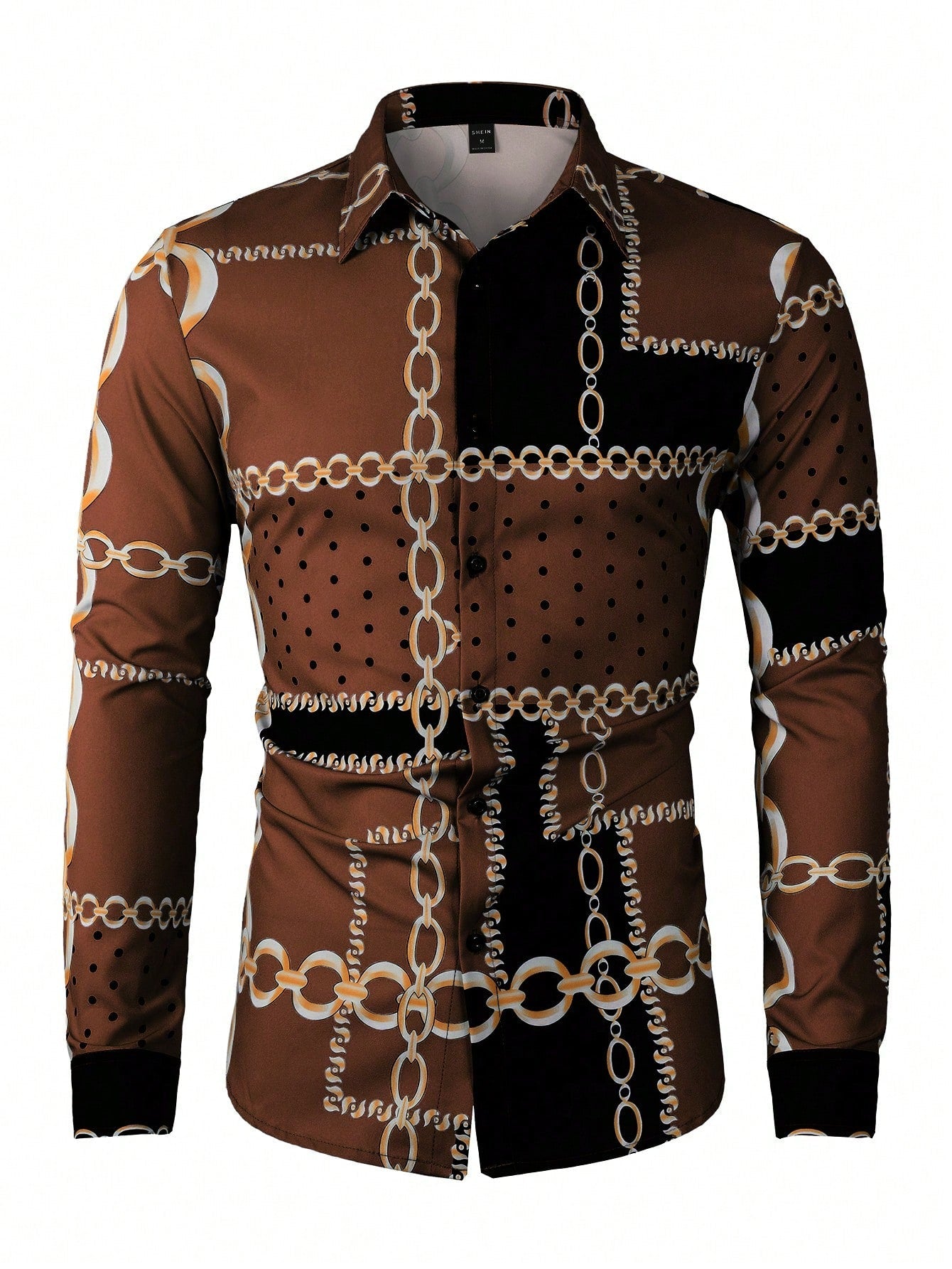 Manfinity Homme Men Chain Print Button Up Shirt