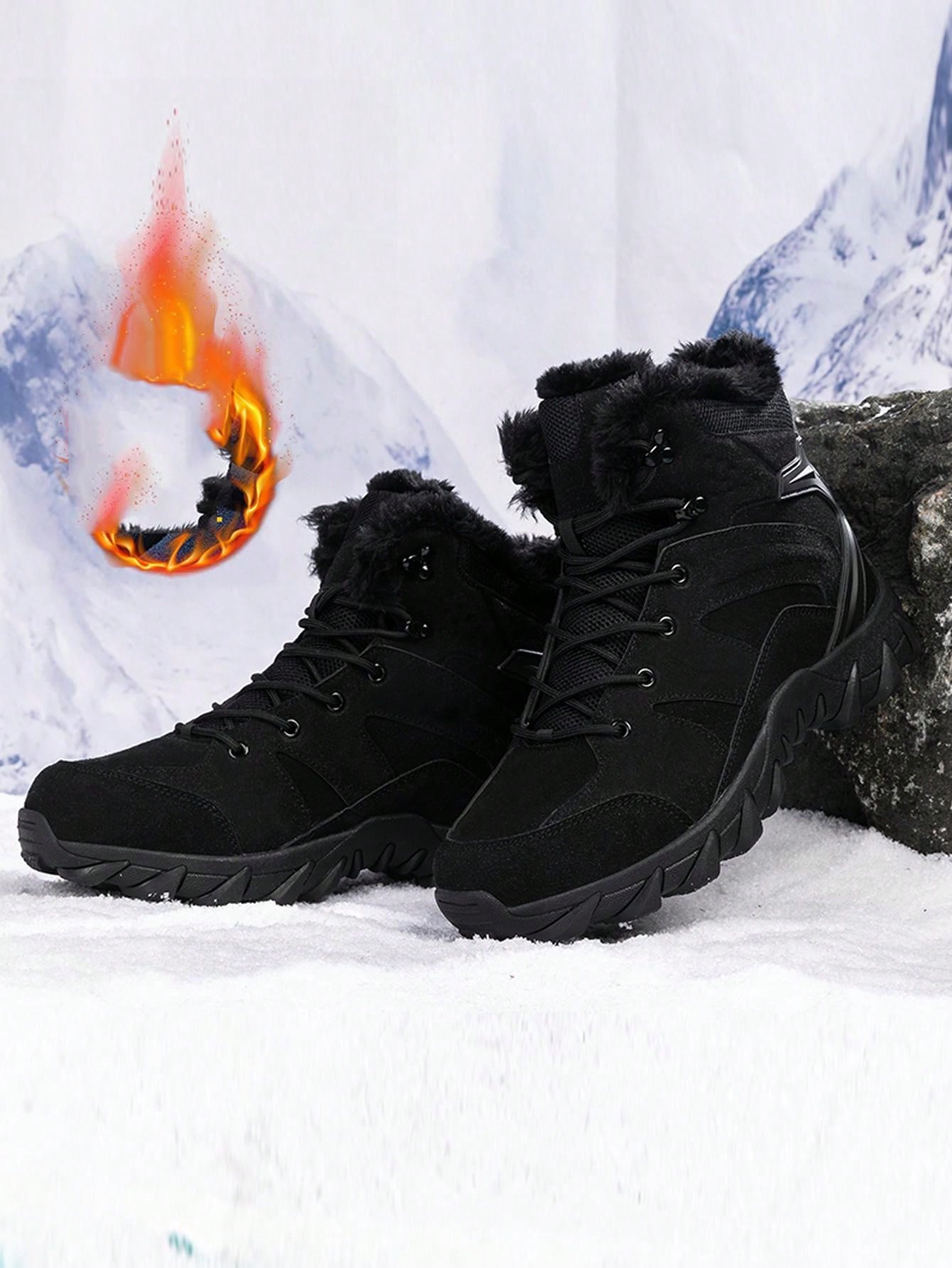 Men's Winter Warmth Snow Boots, Jungle Style, Wear-resistant