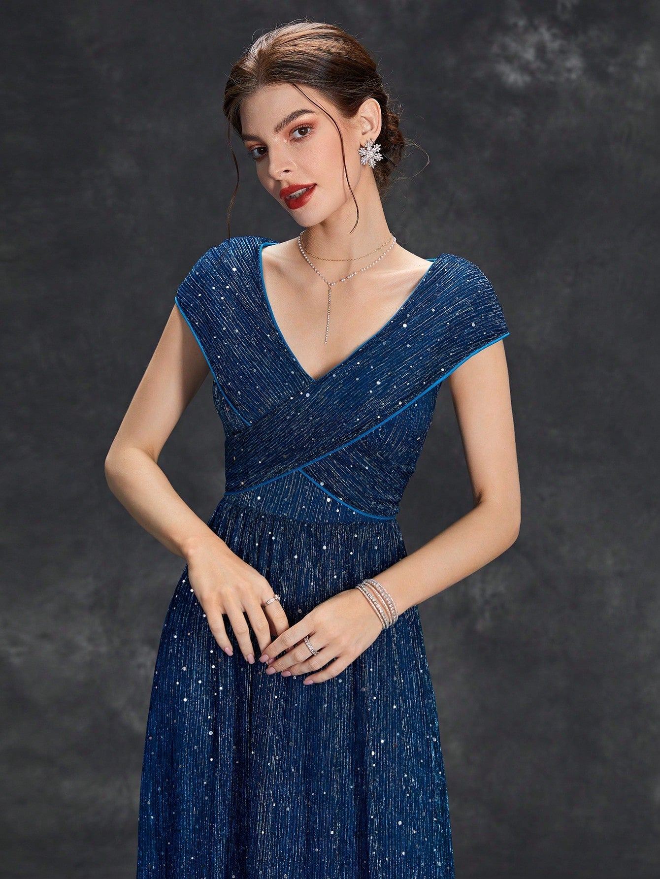 Unity Sequin V Back Formal Dress