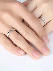 1pair Luxurious & Stylish Chic & Hollow Out Heart Adjustable Couple Rings