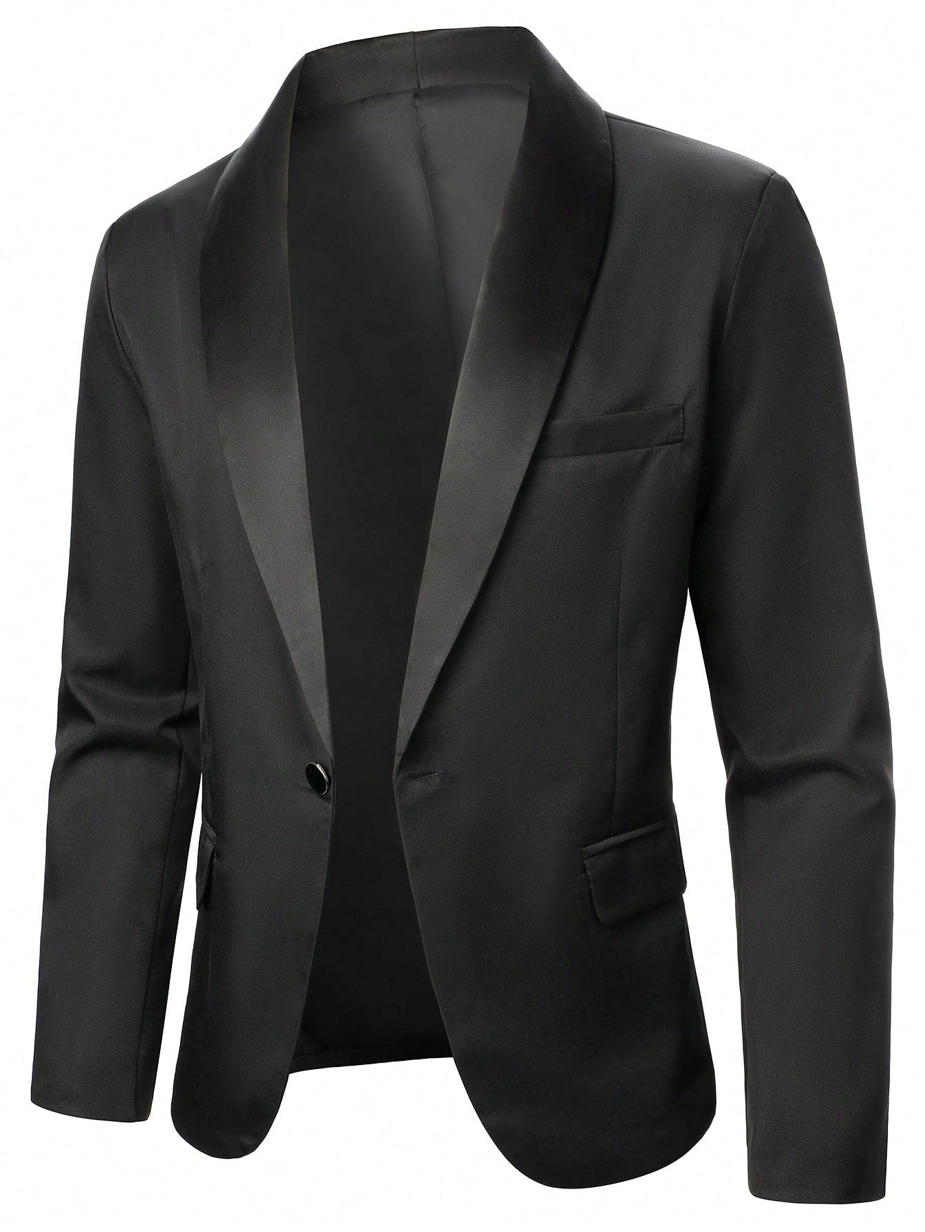 Manfinity Mode Men's Shawl Collar Suit Jacket And Trousers Set