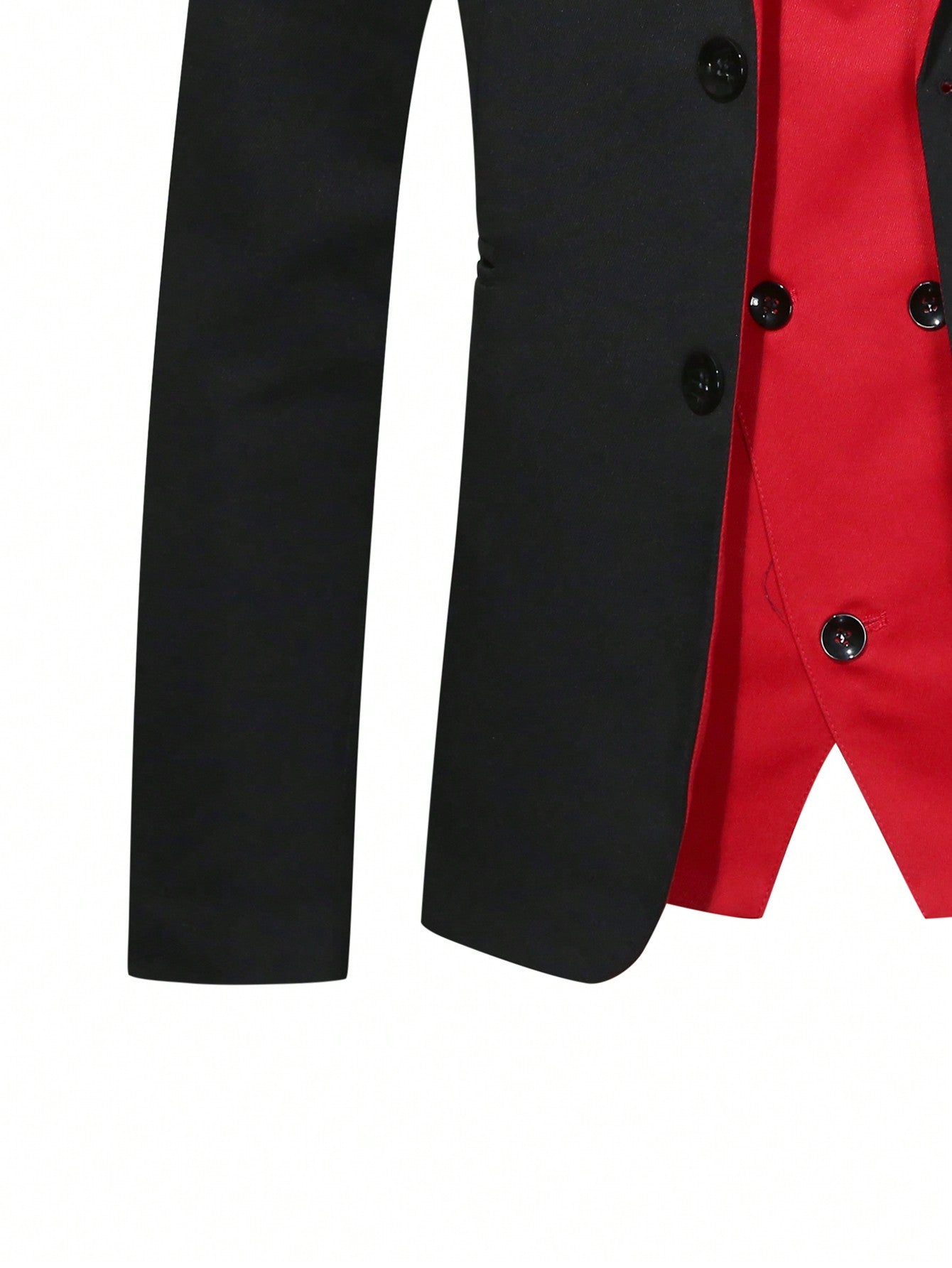 Manfinity Mode Men's Color Block Suit Jacket, Vest And Pants Set