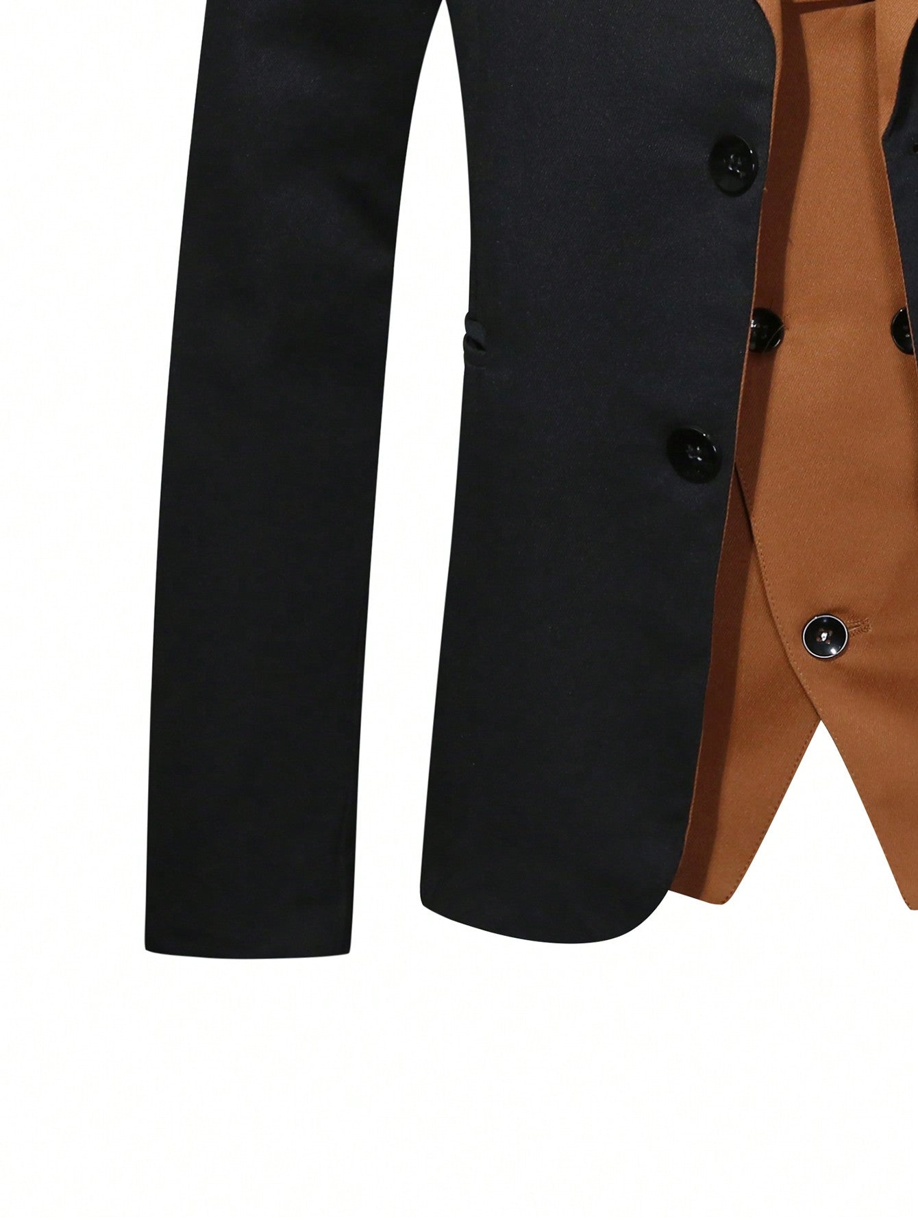 Manfinity Mode Men's Color Block Suit Jacket, Vest And Pants Set