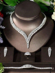 1 Set Super Quality Women Bridal Wedding Jewelry Sets CZ Necklace Earring Set Dubai Nigeria Jewelry Formal