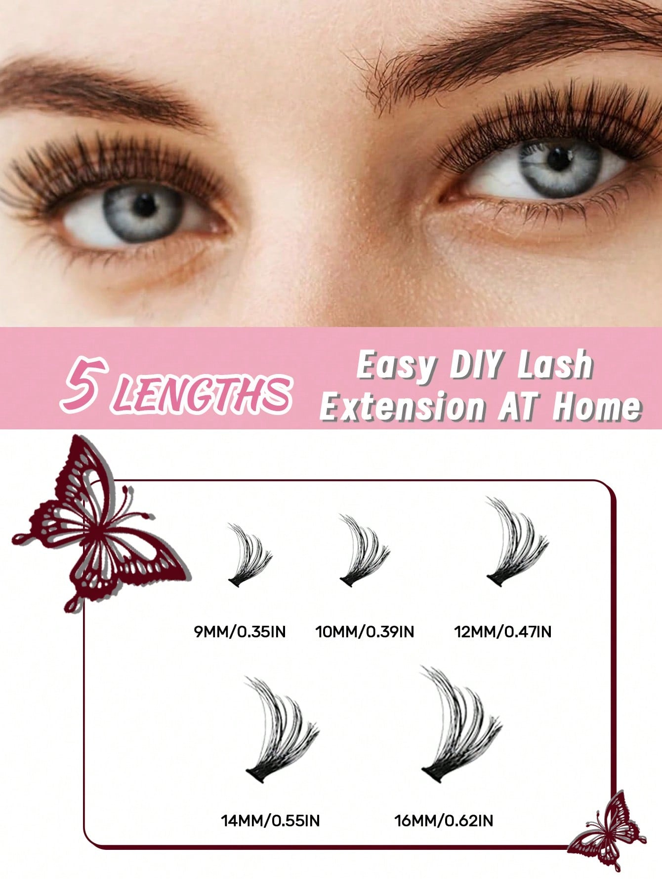 240pcs Cluster False Eyelashes With Independent Eyelash Curler, Eyelash Glue & Sealant For Diy Featuring Various Lengths And Curls