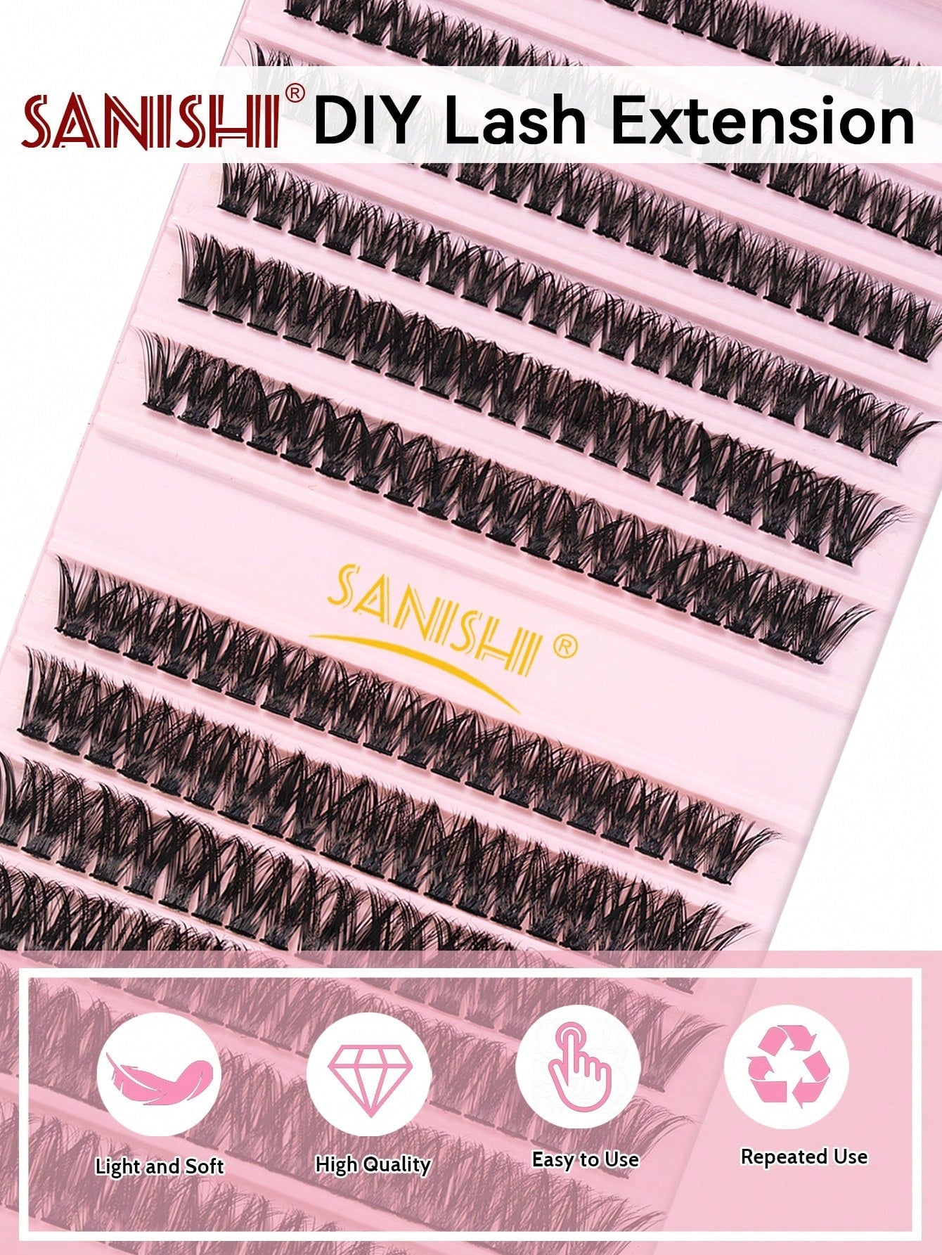 240pcs Cluster False Eyelashes With Independent Eyelash Curler, Eyelash Glue & Sealant For Diy Featuring Various Lengths And Curls