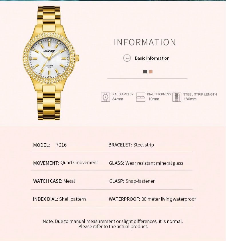 1pc Elegant & Casual Women's Watch With Shiny Rhinestones & Water-resistant Stainless Steel Strap, Suitable For Daily Life, Parties And Other Occasions