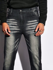 Manfinity LEGND Men Bleach Wash Jeans