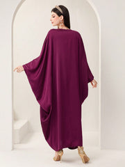 Najma Embroidered Batwing Sleeve Kaftan Long Shirt