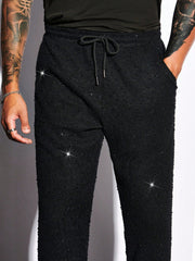 Manfinity AFTRDRK Men Drawstring Waist Glitter Pants