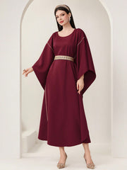 Najma Contrast Sequin Batwing Sleeve Kaftan Dress