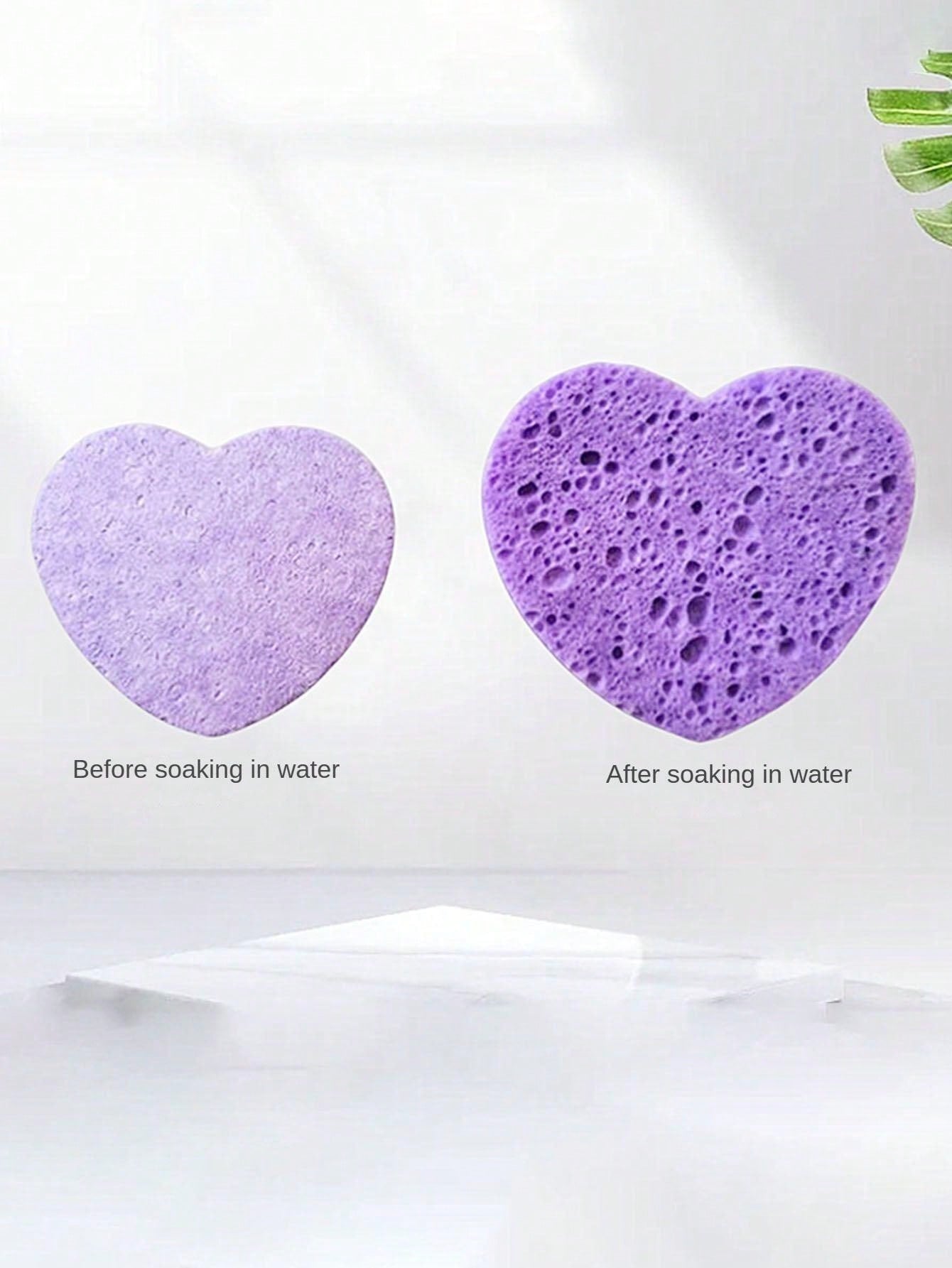 5pcs Pink Heart Shape Compressed Facial Cleaning Pad, Made Of Wood Pulp Fiber, Soft And Comfortable When Wet, Suitable For Lady Facial Cleaning, Perfect For Valentine'S Day Gift