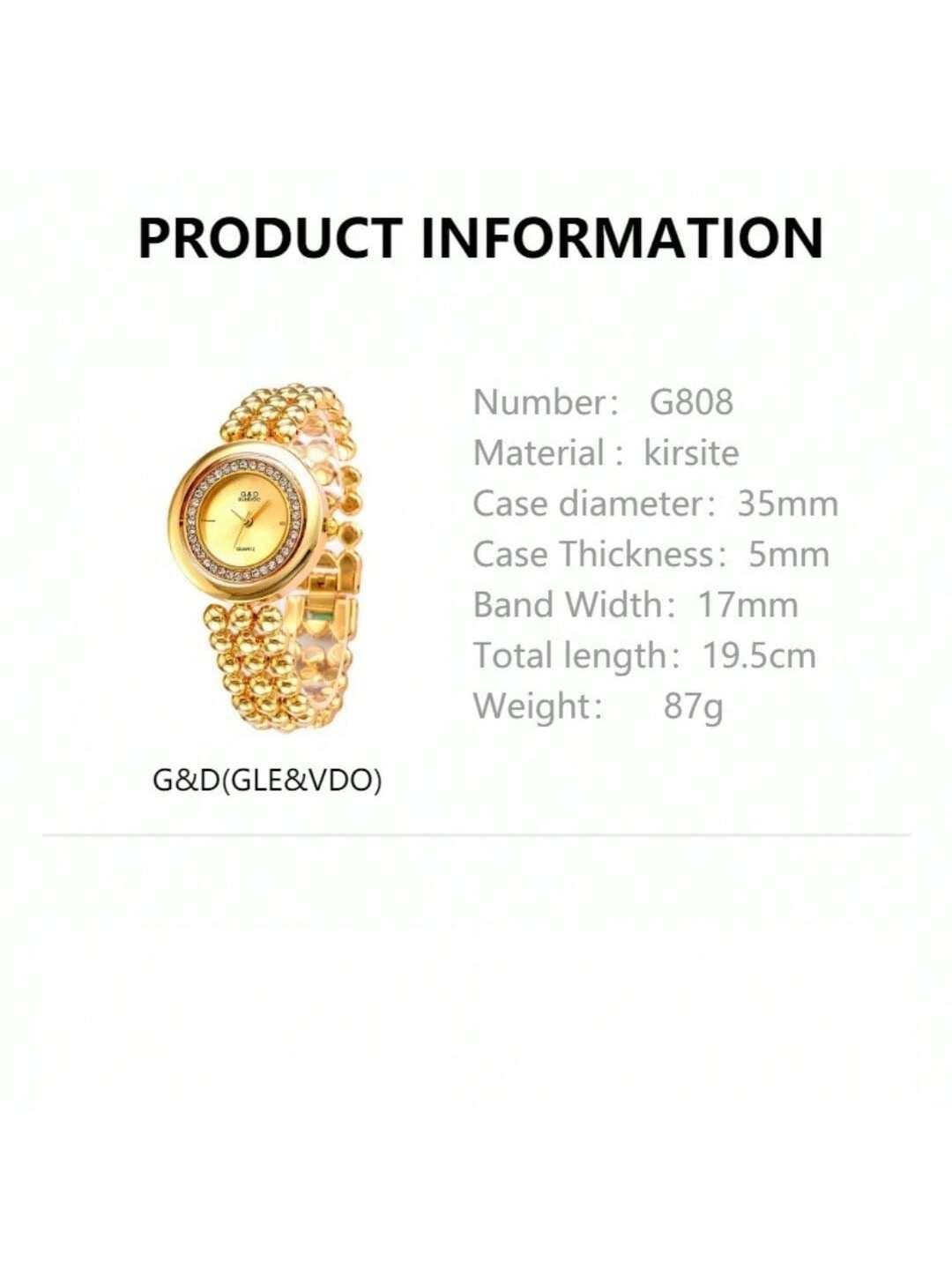 G&D New Fashion Casual Women'S Watch, Rotatable Quartz Watch With Hip Hop Style Diamond Inlay, European And American Style Wristwatch