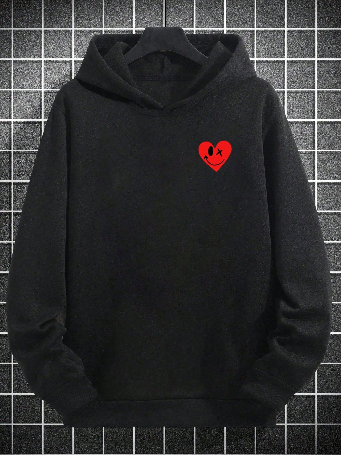 Manfinity Men Heart Print Hoodie & Sweatpants