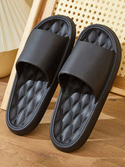 New Arrival Fashionable Soft Black Eva Bathroom Slippers With Shielded Surface, Anti-slip, Anti-odor, Perfect For Men's Home Use