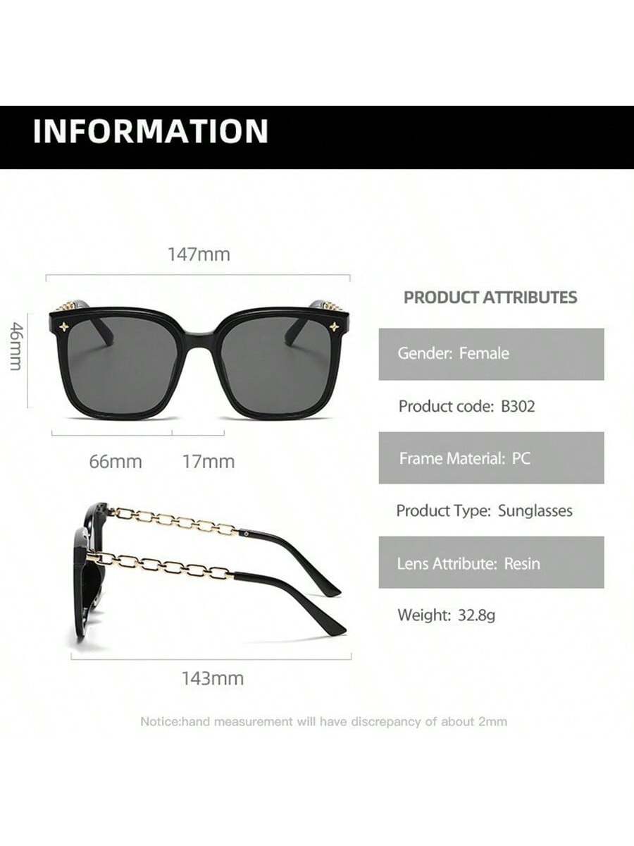 1pc Oversized Sunglasses, Trendy & Cool Style, Pc Material, Anti-glare & Windproof, Suit For Any Occasions