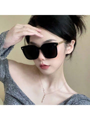 1pc Oversized Sunglasses, Trendy & Cool Style, Pc Material, Anti-glare & Windproof, Suit For Any Occasions