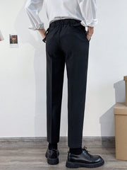 Men Fashionable And Elegant High-Rise Straight Cropped Pants With High Sensitivity