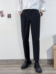 Men Fashionable And Elegant High-Rise Straight Cropped Pants With High Sensitivity