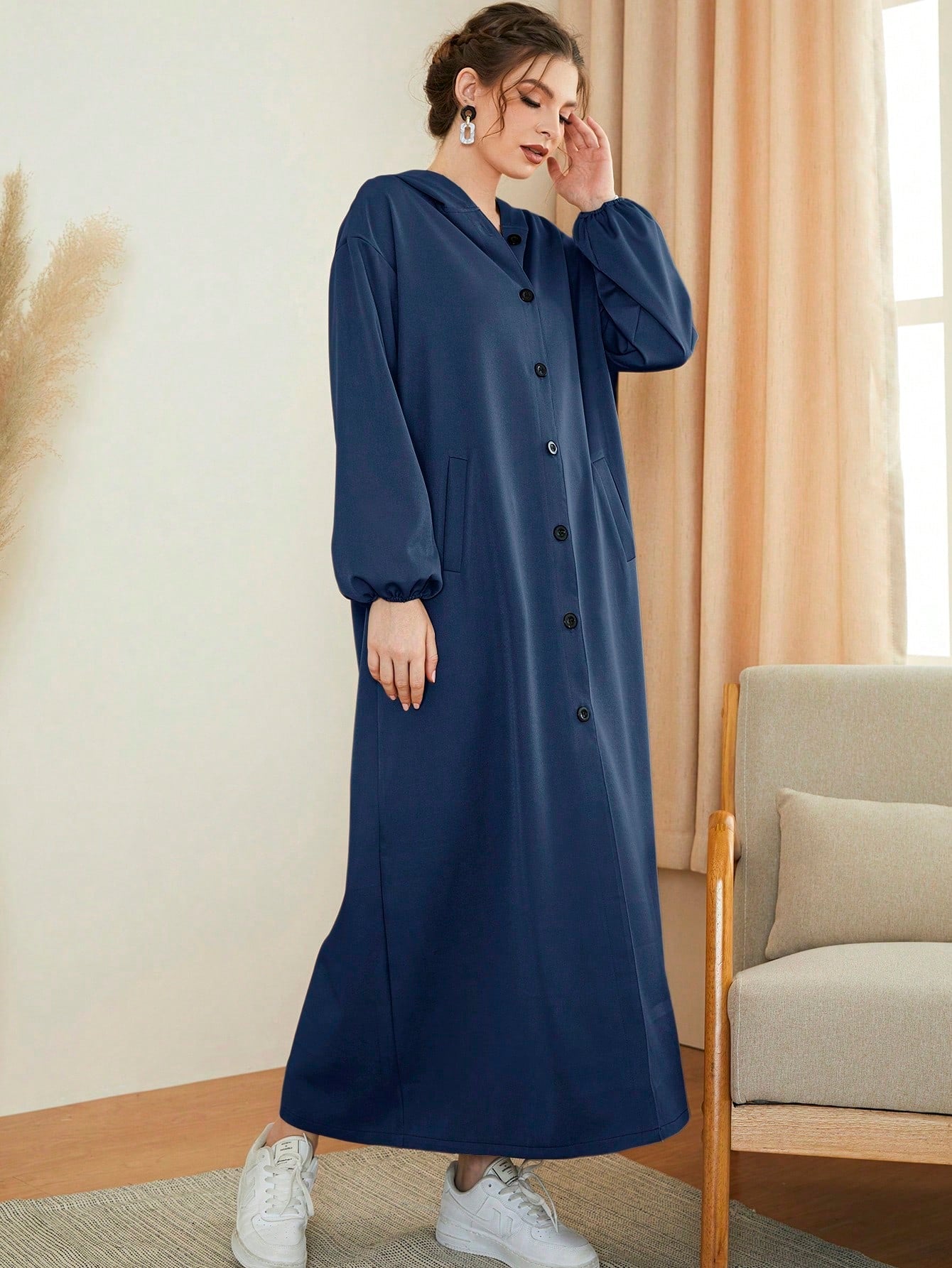 Mulvari Women's Single-breasted Arab Abaya