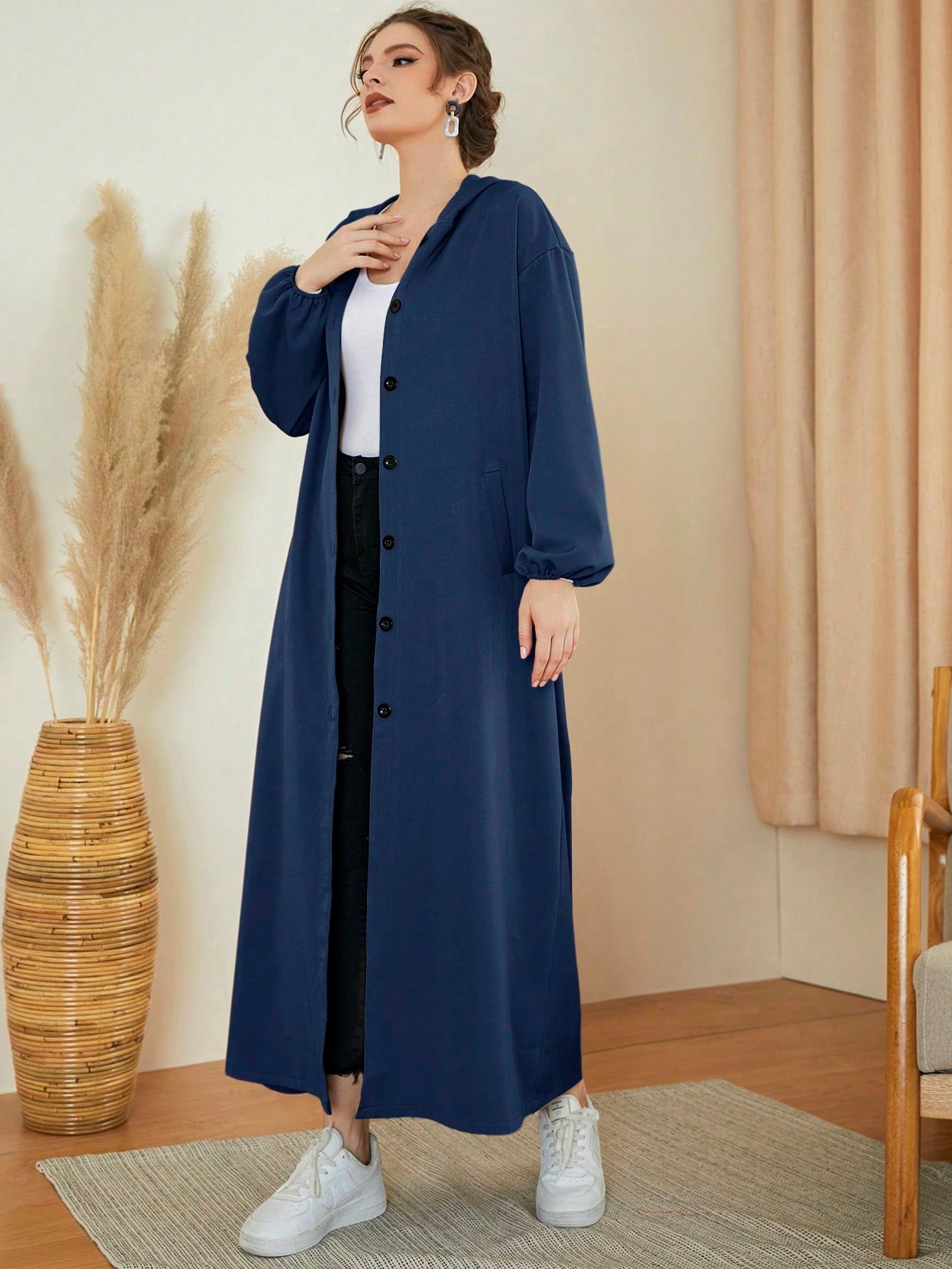 Mulvari Women's Single-breasted Arab Abaya