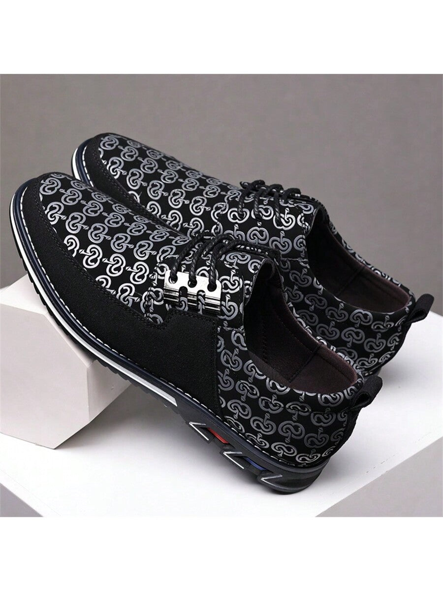 Breathable Soft Sole Pu Leather Shoes For Men, Fashionable Round-toe Comfortable Sneakers For Casual And Sports Occasions