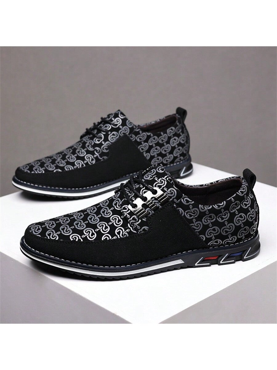 Breathable Soft Sole Pu Leather Shoes For Men, Fashionable Round-toe Comfortable Sneakers For Casual And Sports Occasions