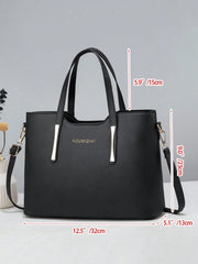 Women's Fashionable & Versatile Large Capacity Simple Tote Bag 2pcs/set