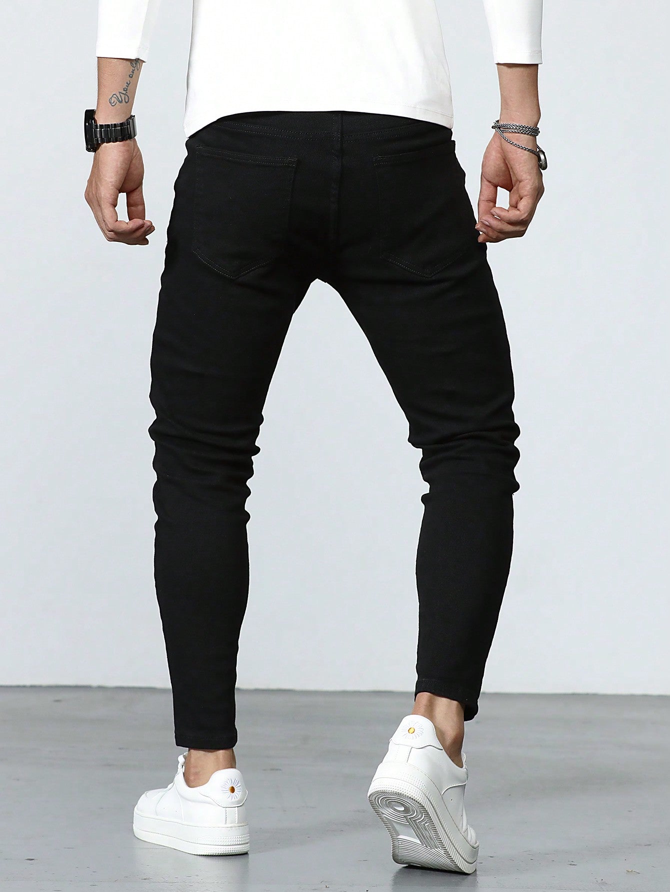 Manfinity Homme Men Solid Skinny Jeans