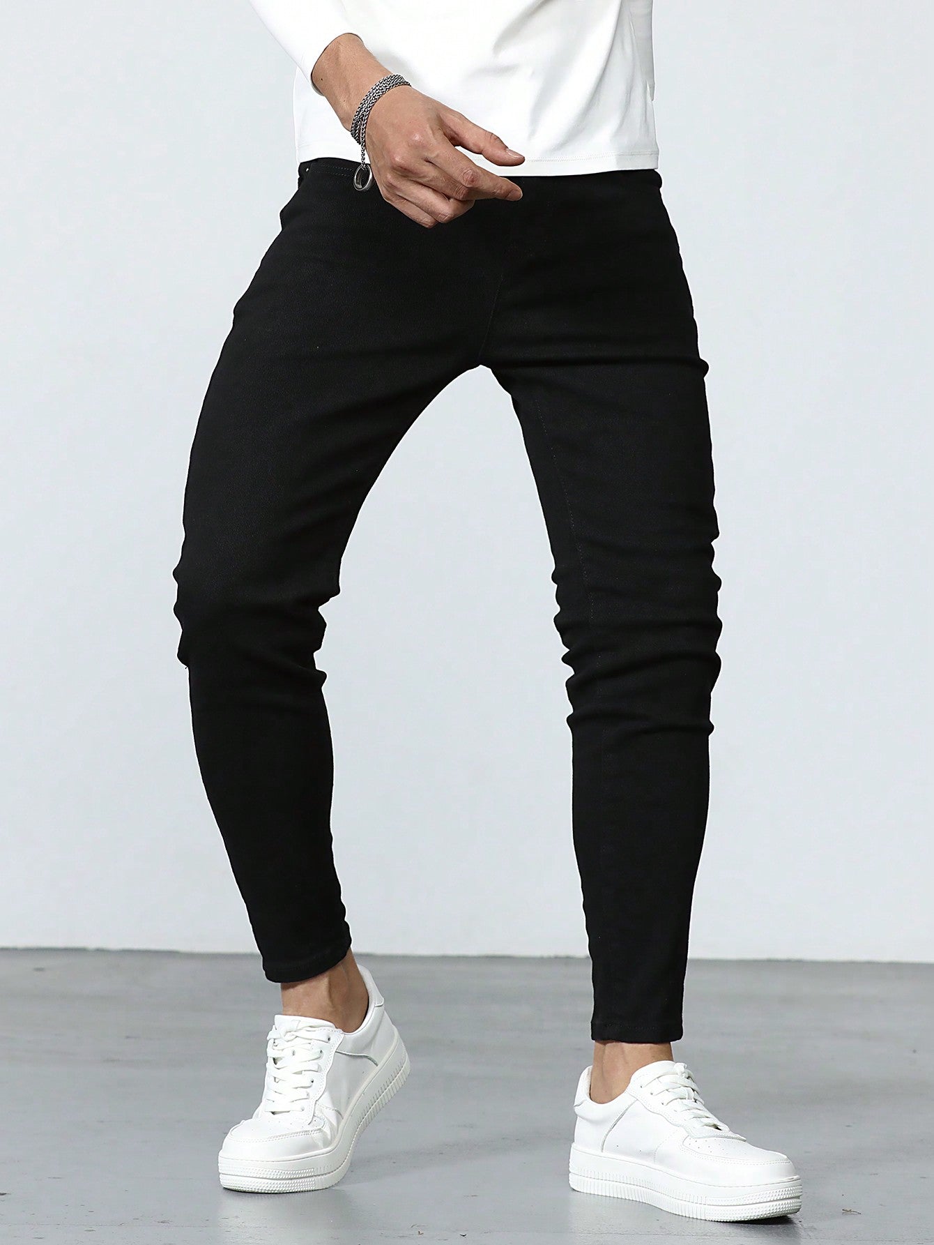 Manfinity Homme Men Solid Skinny Jeans