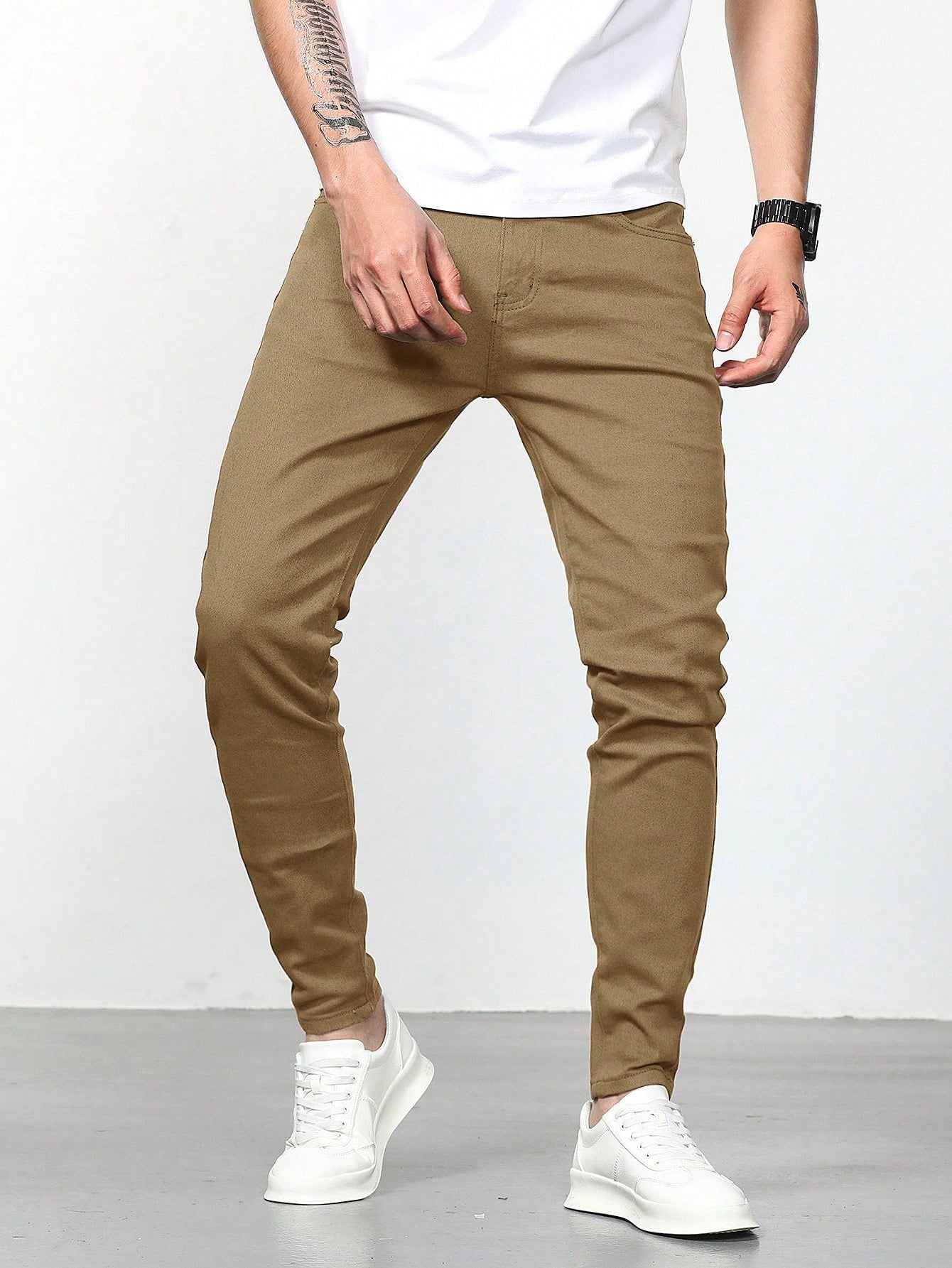 Manfinity Homme Men Solid Skinny Jeans