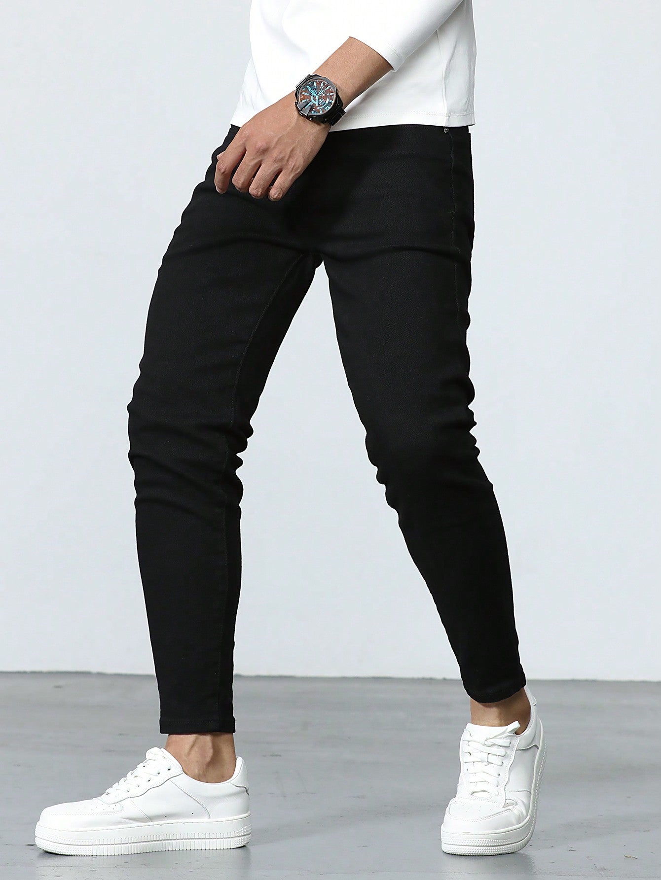 Manfinity Homme Men Solid Skinny Jeans